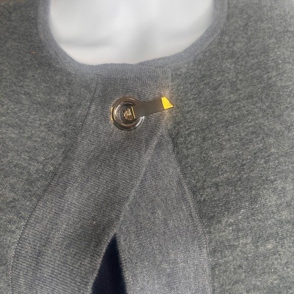 Chico’s 2 Women’s Large Sweater Gray Hook Closure 3/4 Sleeve Knit Cardigan - Picture 6 of 9